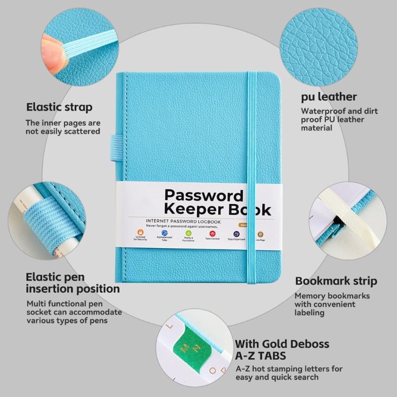 Light Weight Portable Password Collection Notebook Address Information Organiser Book for Travel and Daily Use
