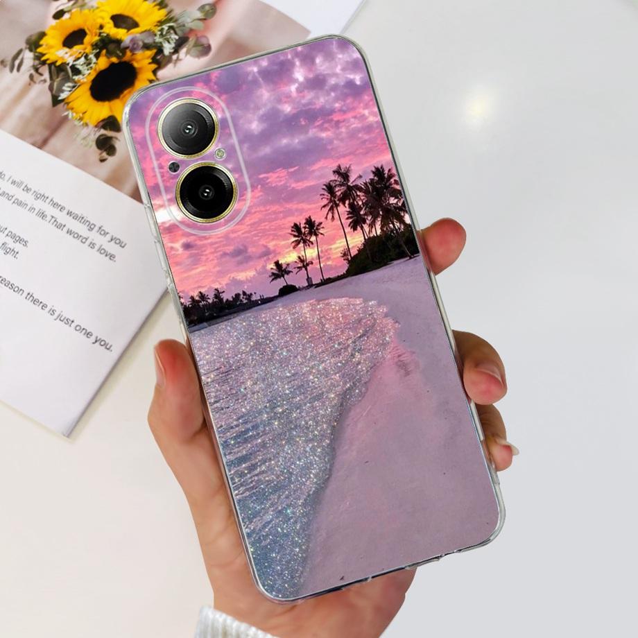 Weiche TPU-Stoßstange Hüllen für Realme C67 4G RMX3890 Rückabdeckung Dünnes Klares Silikon Handyhülle Damen Mode Malerei Funda C 67 4G