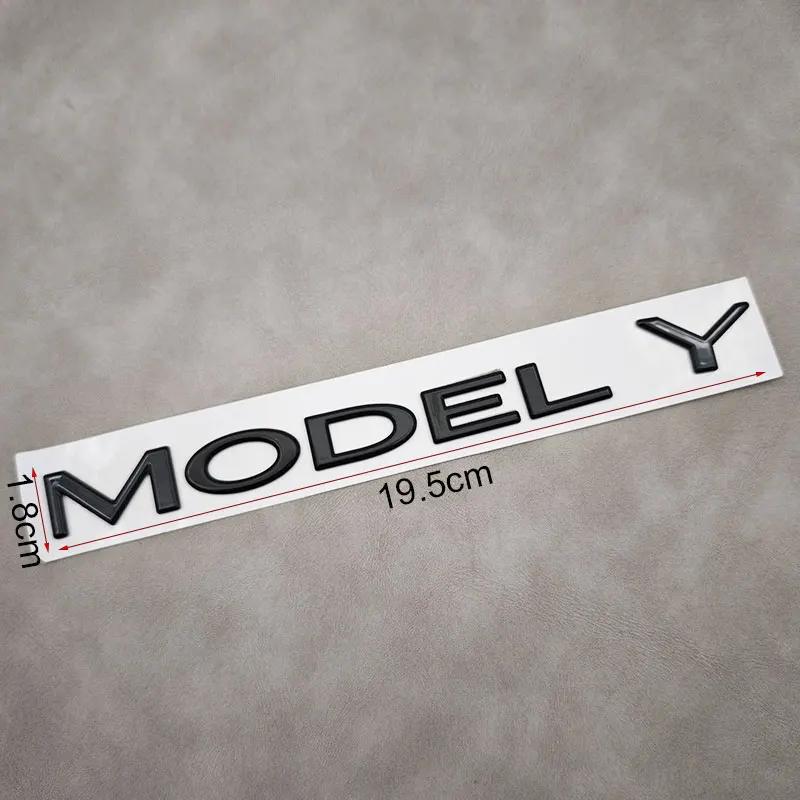 Autoaufkleber Tesla 1 Stück ABS 3D Buchstaben ModelY Logo Chrom Schwarz Aufkleber Auto Heckklappe Abzeichen Emblem Für Tesla Model Y Auto Aufkleber