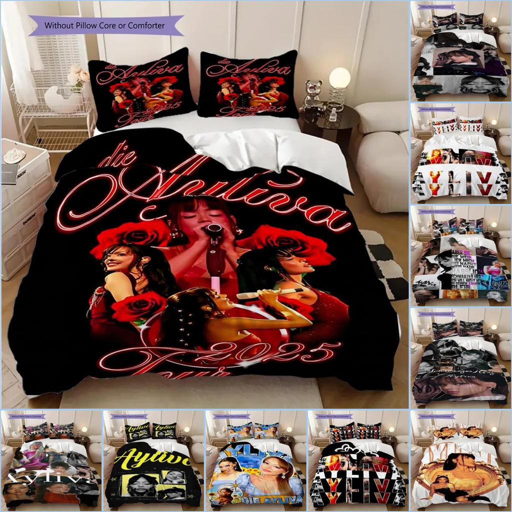 Ayliva's collage art poster bedding, duvet cover, pillowcase, home decoration, birthday gift (1 * duvet cover+2 * pillowcase, coreless)