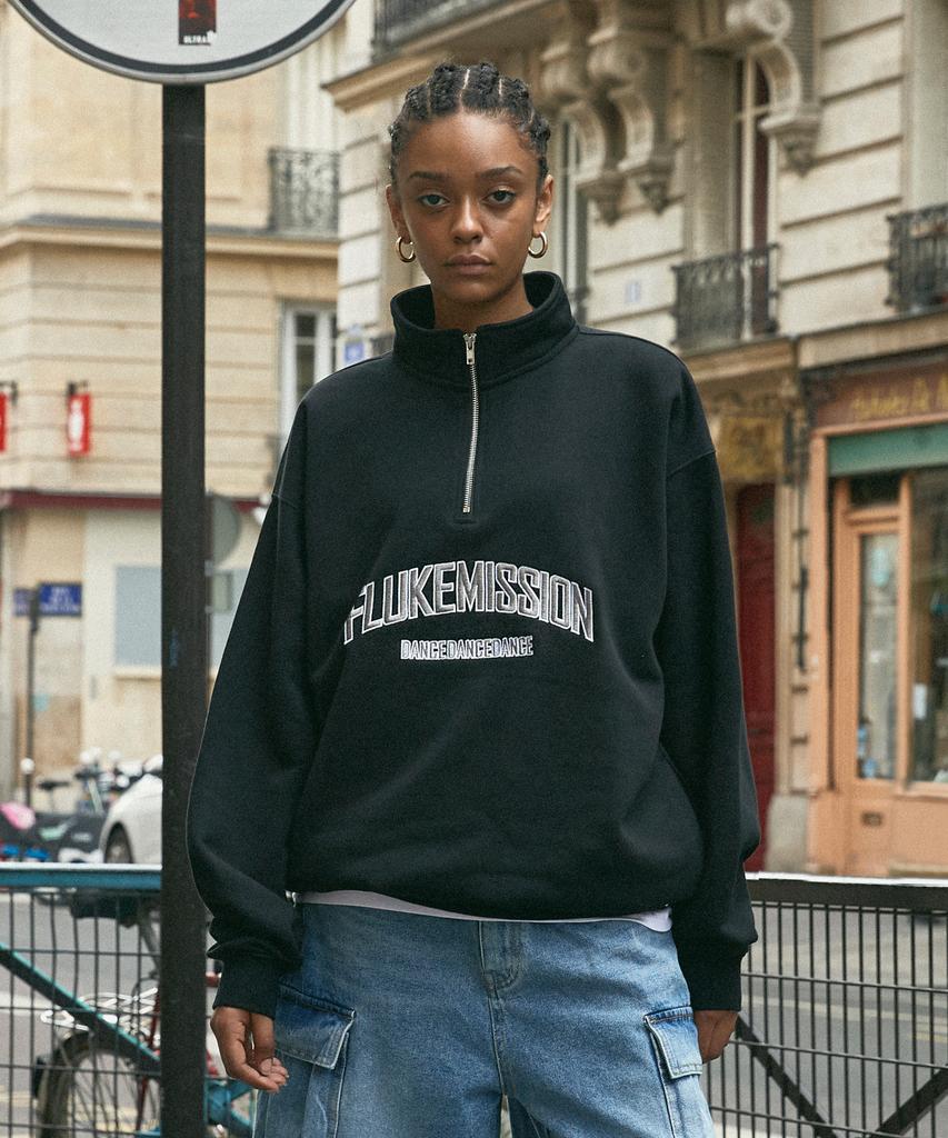 Peullukeu Mission Half-Zip Sweatshirt Black Fzt1028