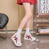 Invisible inner height increase 8CM, short and thick soled Forrest Gump shoes, women's autumn new color blocked casual sports shoes