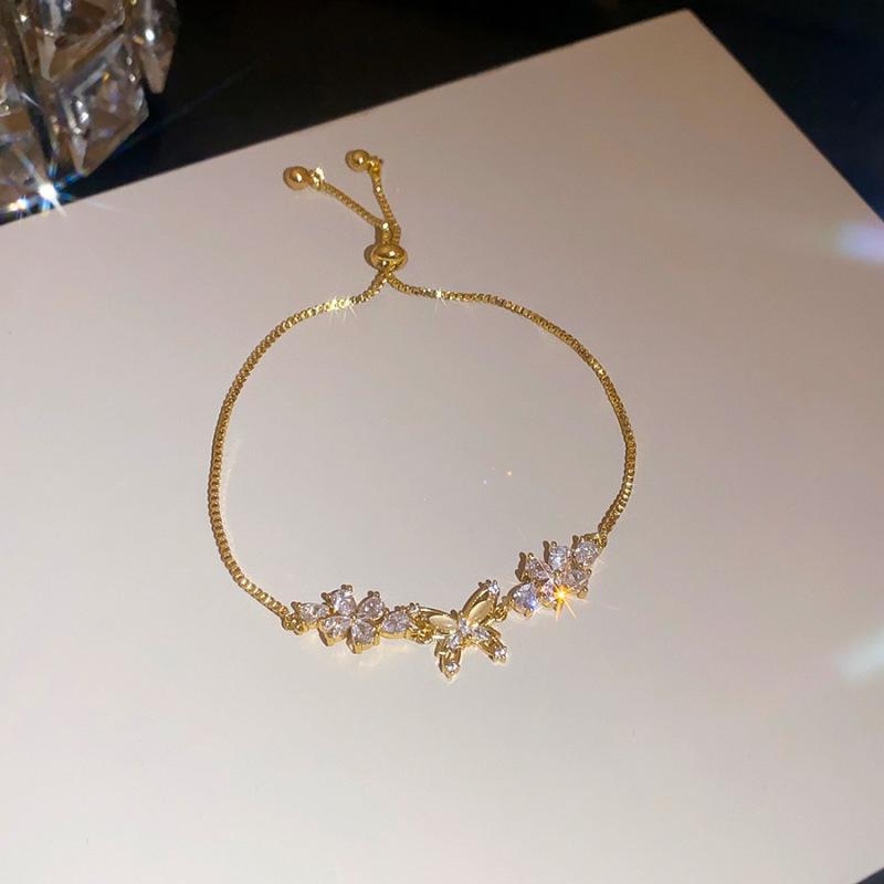 Colorful Zircon Square Buckle Bracelet: Elegant & Sweet Light Luxury Bangle for a High-End Fashion Touch