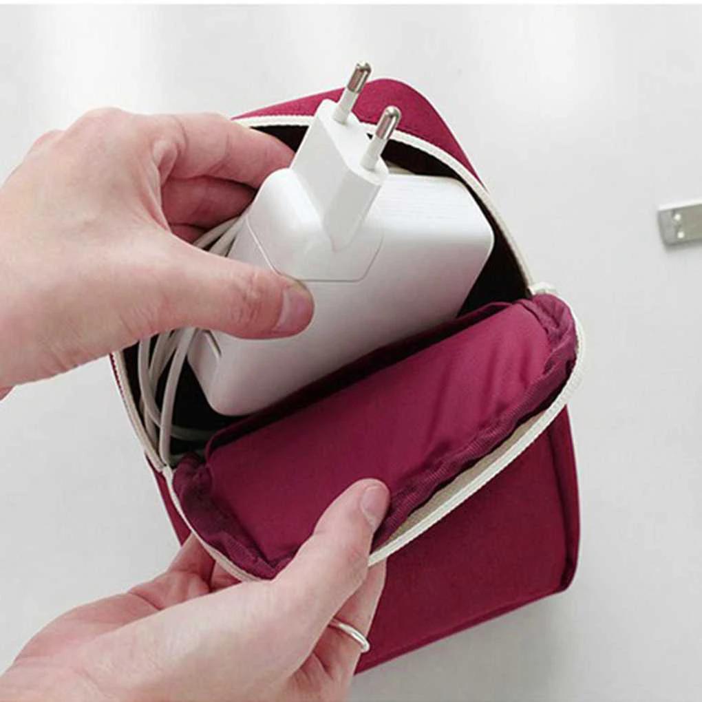 Travel Gadget Organizer Bag Portable Digital Cable Bag Electronics Accessories Storage Carrying Case Pouch for USB Power Bank