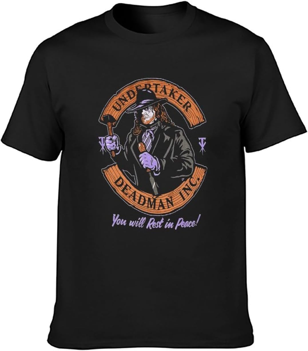 Undertaker Deadman Inc. Pocket Black T-Shirt Printed Tee Graphic Top for Men Shirt S чёрный