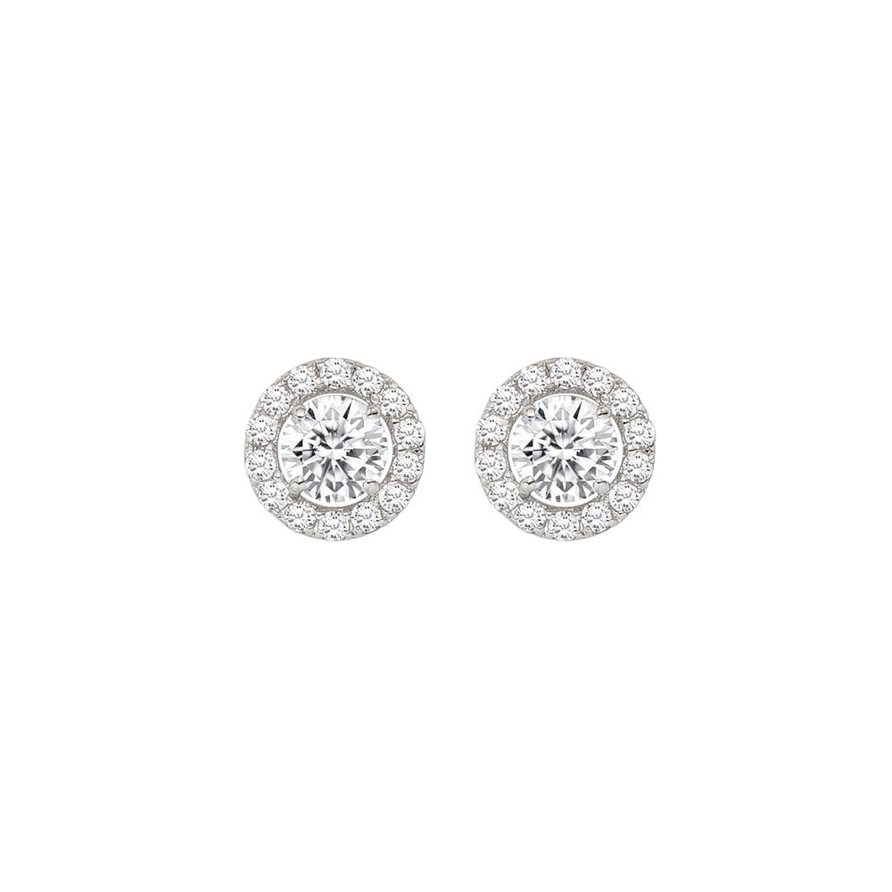 [Stonehenge] Silver Halo Earrings Sc25A17P