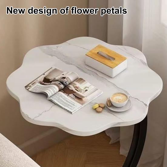 C-shaped Side Table with Flower Shape Tabletop Office Living Room Bedroom 45659
