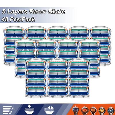 5 Layer Razor Blades Replaceable Heads Fit 5 Proglide Proshield Straight Shaving Blades for Shaver Value Refills