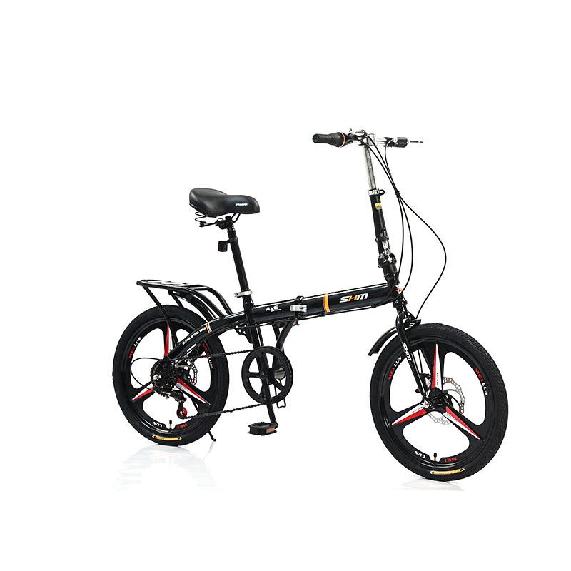 20-inch Variable Speed Folding Mountain Bike with Double Disc Brakes for Adults