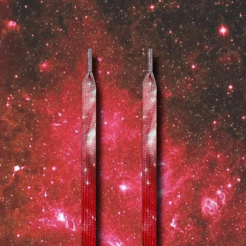 Colorful Starry Sky Shoelaces AJ1&AF1&Dunk Sneakers Shoe laces 0.8CM Width Flat Shoelace 120/140/160CM Shoes Accessories