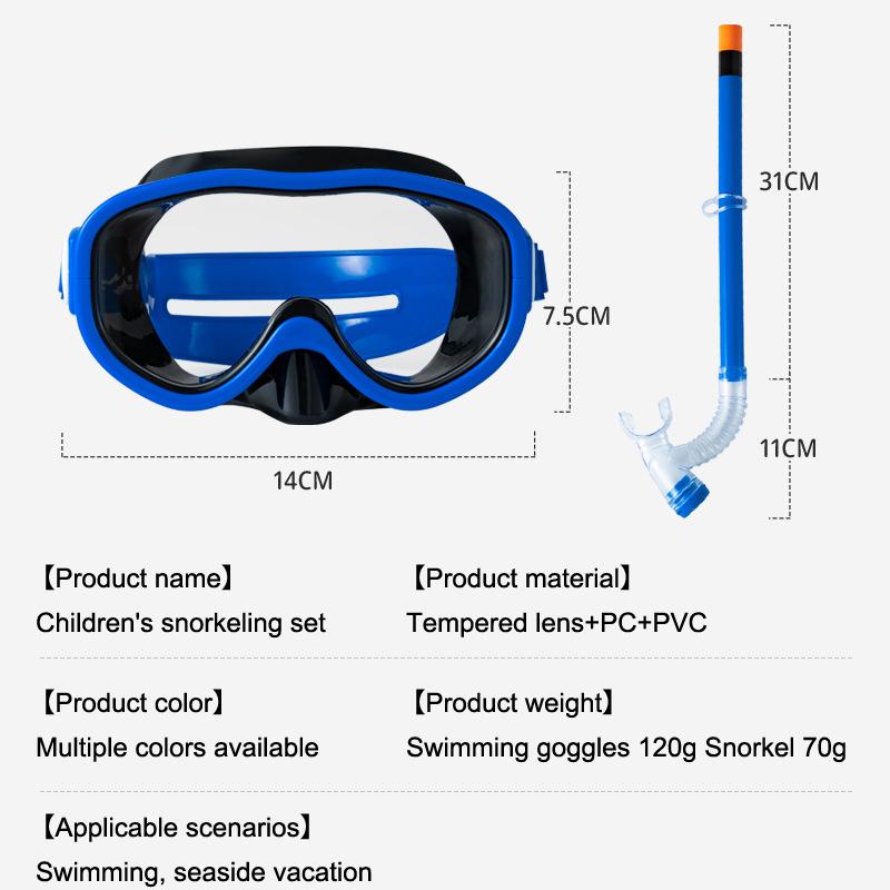 Set Maschera e Boccaglio Occhiali Anti-Appannamento Impermeabili Occhialini da Snorkeling Professionali Protezione UV Bambini Occhiali da Surf Spiaggia