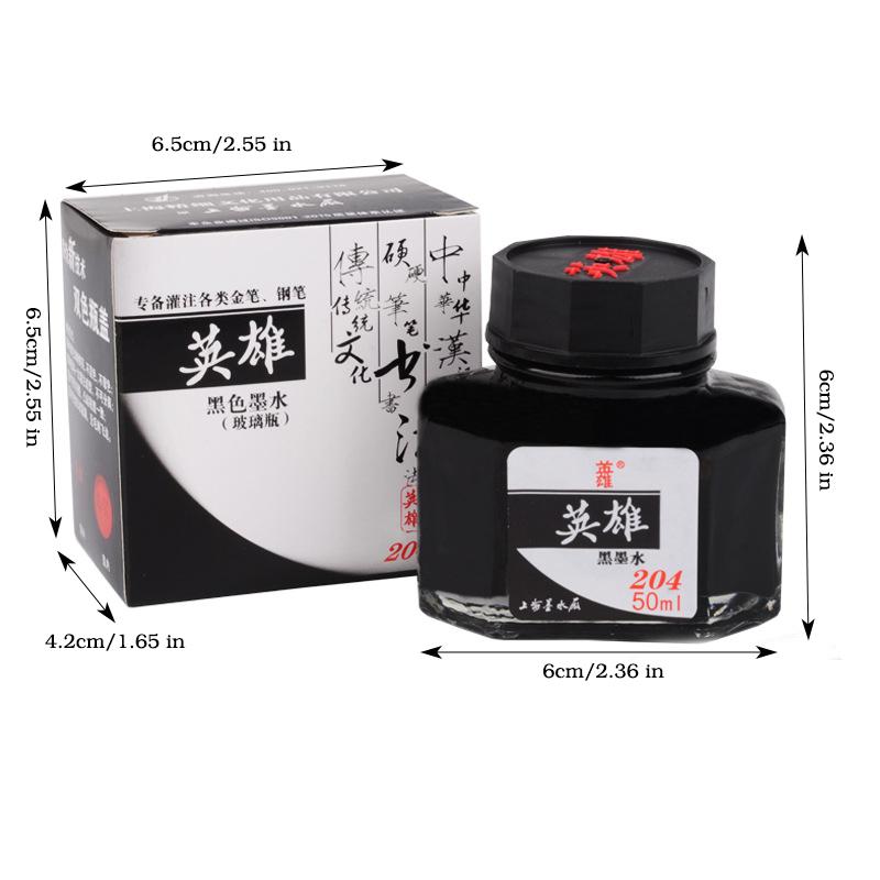 Advanced 4 Colors Non-Carbon 50ml Bottle Fountain Pen Ink,Black,Blue,Red,Dark Blue,Non-Erasable,Office And School Supplies