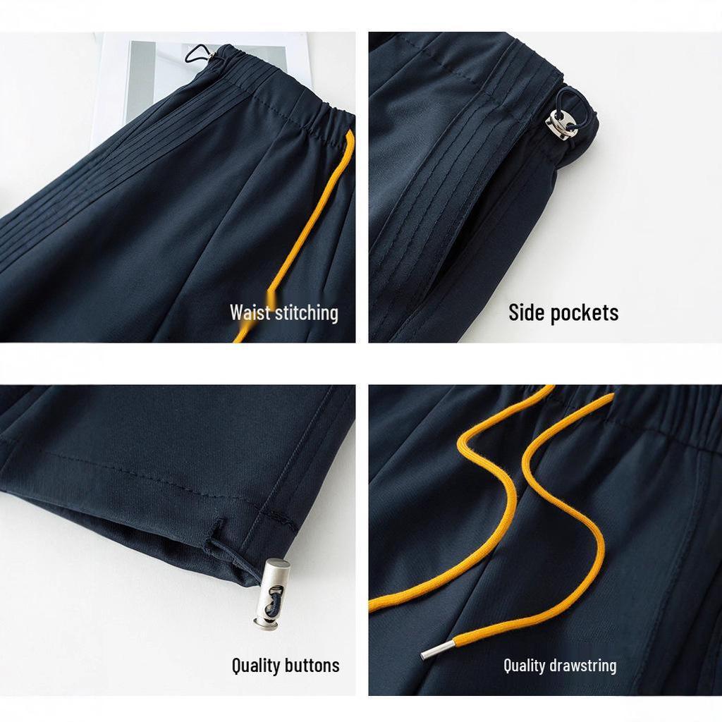 High Waist Wide Leg Paratrooper Pants - Casual Autumn Floor-Length Sportswear