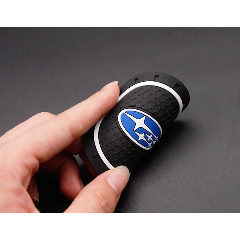 2PCS Anti-Slip Car Coaster For Subaru WRX BRZ DRL STI Outback Legacy Forester Impreza Tribeca Auto Water Cup Bottle Holder Mat X333