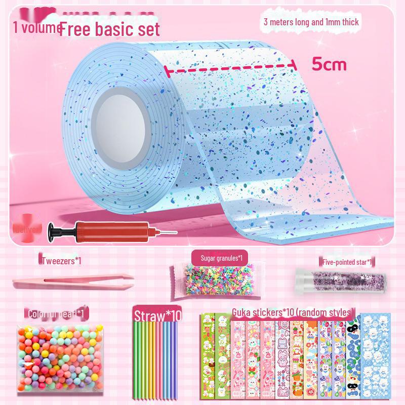Nano Glue DIY Bubble Blowing Kit with Strong Sticky Double-Sided Tape and Decompression Toy