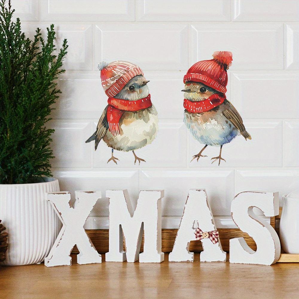 1pc Christmas Holiday Bird Window Clings Festive Decor Home Bathroom Stickers Thanksgiving Chinese New Year Decorations Sticker