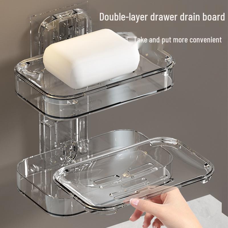 Portable Dustproof & Waterproof Soap Dish with Draining Lid for Bathroom or Travel