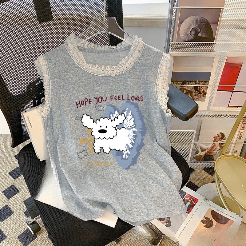 

Женская летняя мода, новый свободный шикарный шикарный кружевной жилет с кружевом 2XL серый