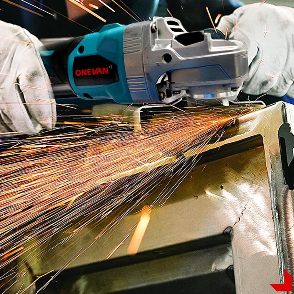 ONEVAN Fırçasız Açı Taşlama Makinesi 125MM Akülü Cilalama Taşlama Makinesi 6 Vites Metal Ahşap Kesme Aleti Makita 18V Pil İçin