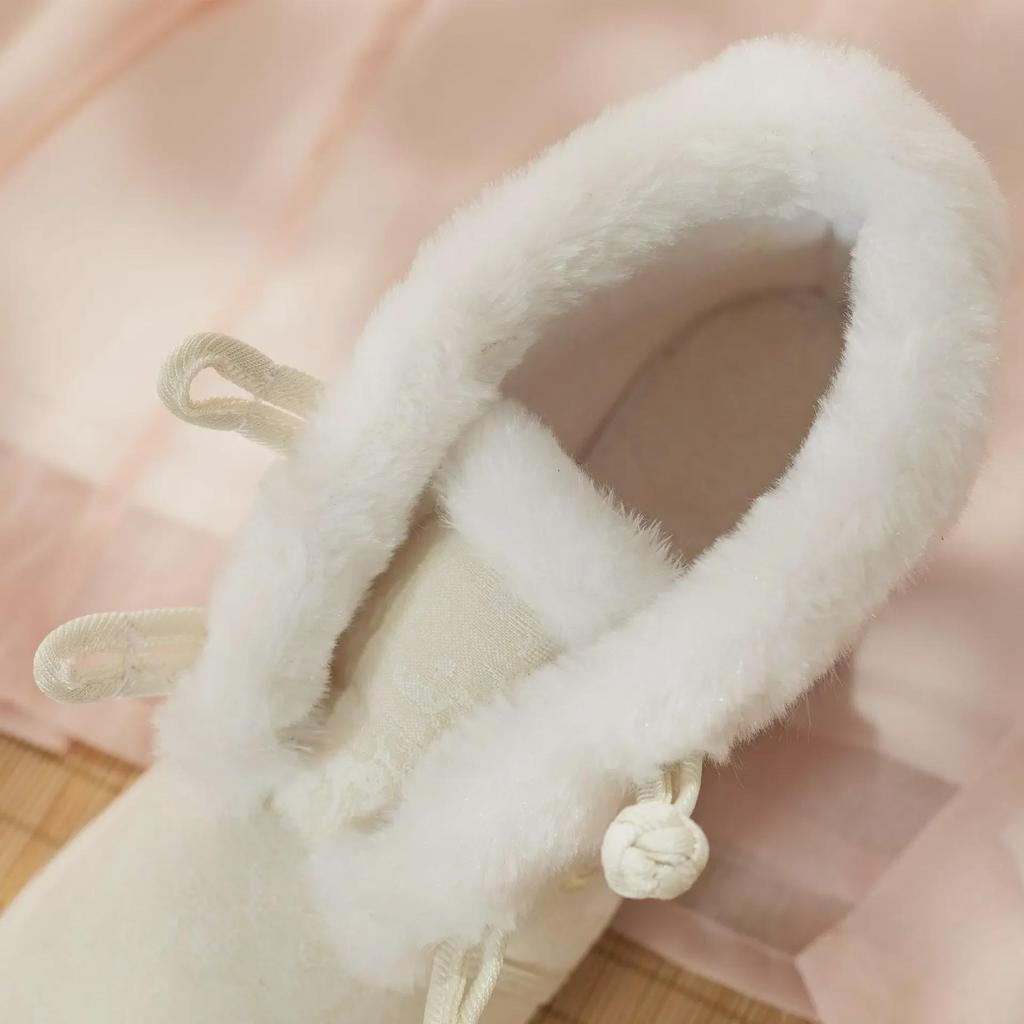[Laurel Rabbit] Embroidered Hanfu Cloth Shoes - Elegant Ancient Style with Winter Velvet Lining