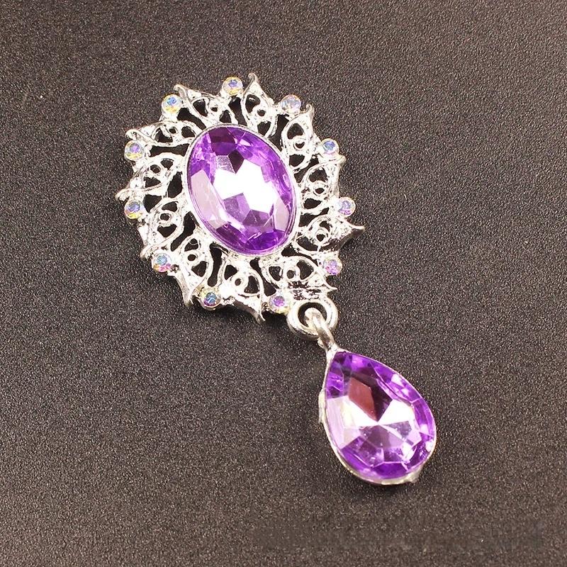 5 st Vattendroppar Brosch Tillbehör Kläddekoration Glittrande Kristall Syknapp Legering Strass Hänge