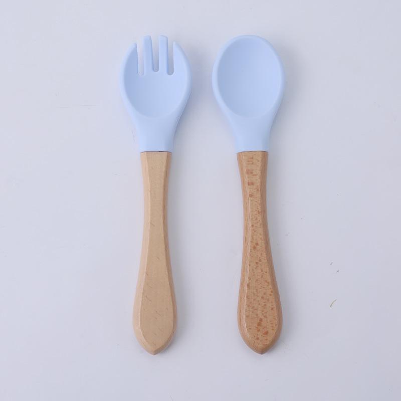 Children's Silicone Divided Plate Set: Food-Grade Tableware with Fork & Spoon for Babies and Toddlers