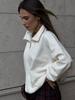 Solid Color Outer Wear Half Zipper Stand Collar Fashionable Trend Lapel Sweatshirt Loose Top