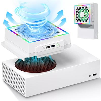 Led Cooling Fan Atmosphere Light 3 Gears Adjustable 5V 2.4A Console Fan 7 Lighting Modes Gaming Accessories For Xbox Series S