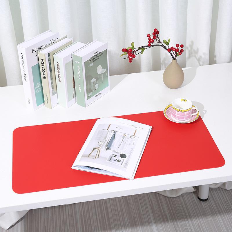 Dual-Sided Two-Tone Leather Desk Pad - Large Mouse, Keyboard & Notebook Mat