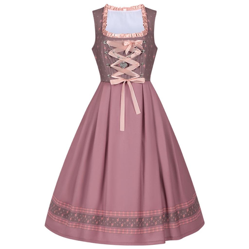 Women's Oktoberfest Dress with Lace and for Performance and Costume Parties