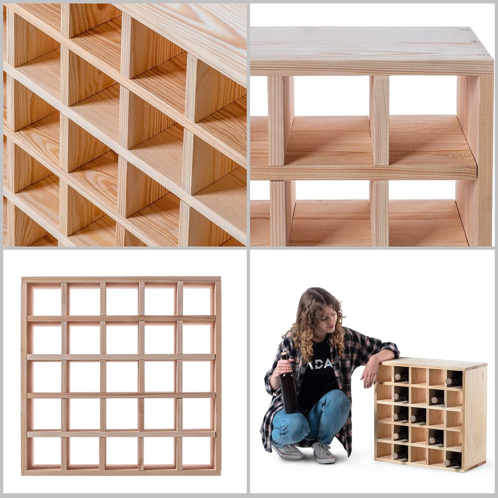 KADAX Weinregal Schachbrett Holz