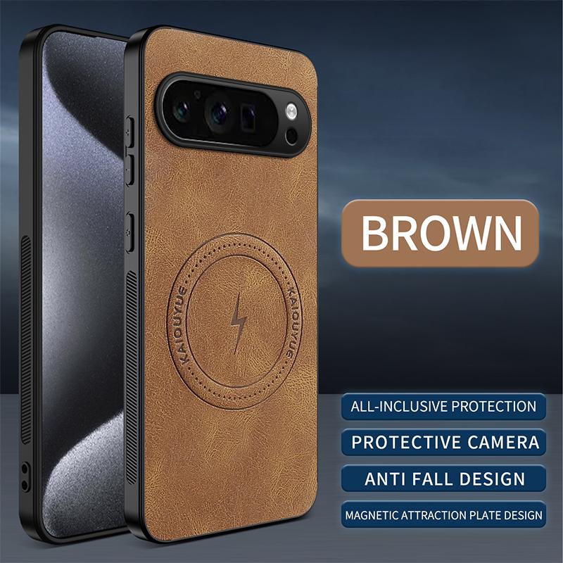 Luxuriöse magnetische Lederhülle für Google Pixel 9 10 Pro XL 9A 8A 6A 7A 8Pro 7Pro 6ProMagsafe Schlichter Schutz Stoßfeste Hülle