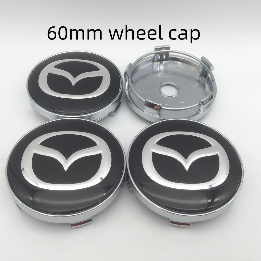 2025 Hot 4pcs 3D for Mazda 56mm 60mm 68mm Car emblem Wheel hub Center Cap Badge covers sticker Decal styling auto Accessories