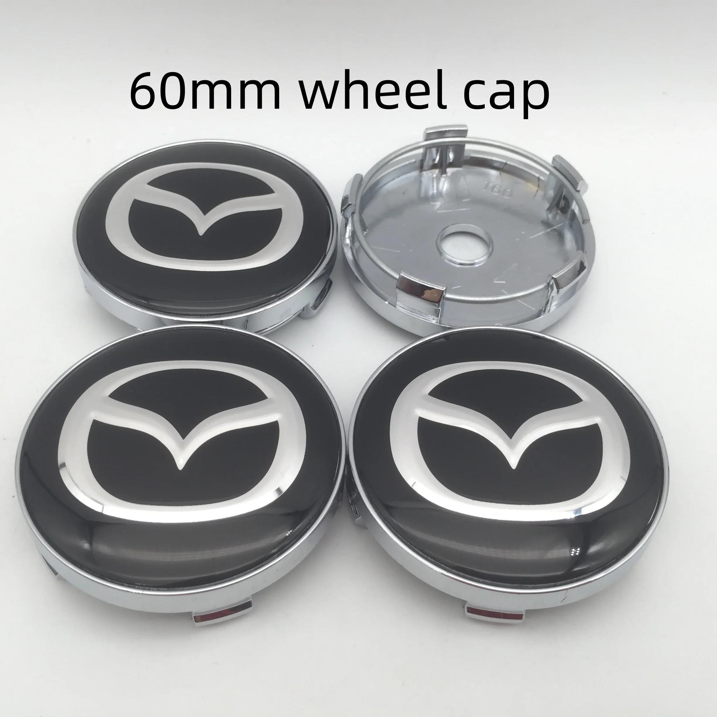 

2025 Hot 4pcs 3D for Mazda 56mm 60mm 68mm Car emblem Wheel hub Center Cap Badge covers sticker Decal styling auto Accessories