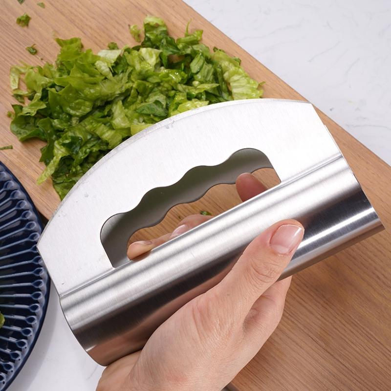 

Salad Chopper Lettuce Knife Salad Chopper Knife With Double Blade Protective Covers Salad Cutter onesize