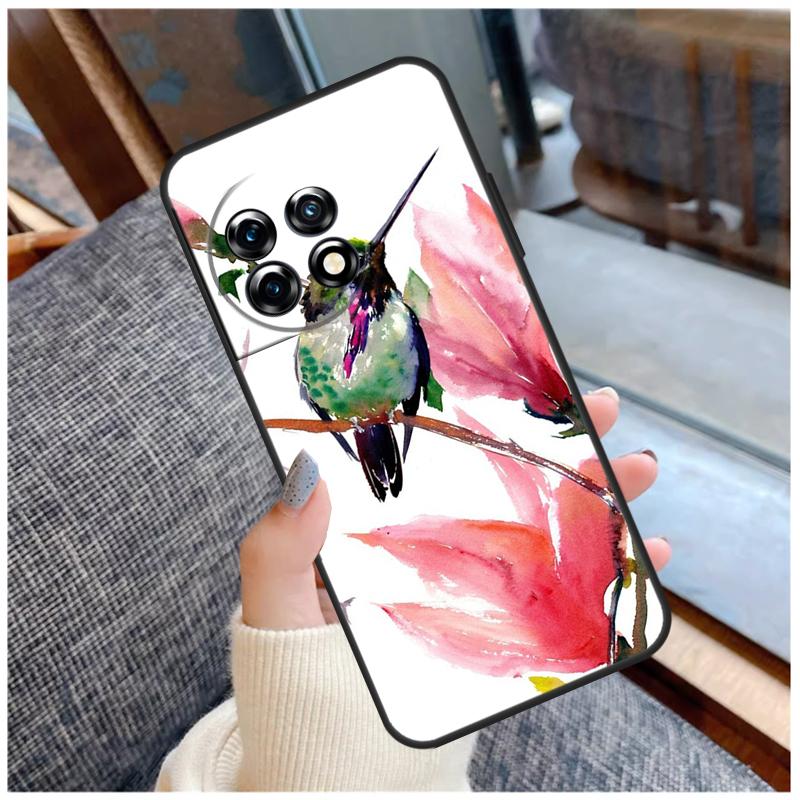Hummingbird and Flowers Case For OnePlus 13T 8T 10T 9 10 Pro 15 13 12 11 13R 12R Nord CE 5 2 3 4 Lite N20 N30 Coque