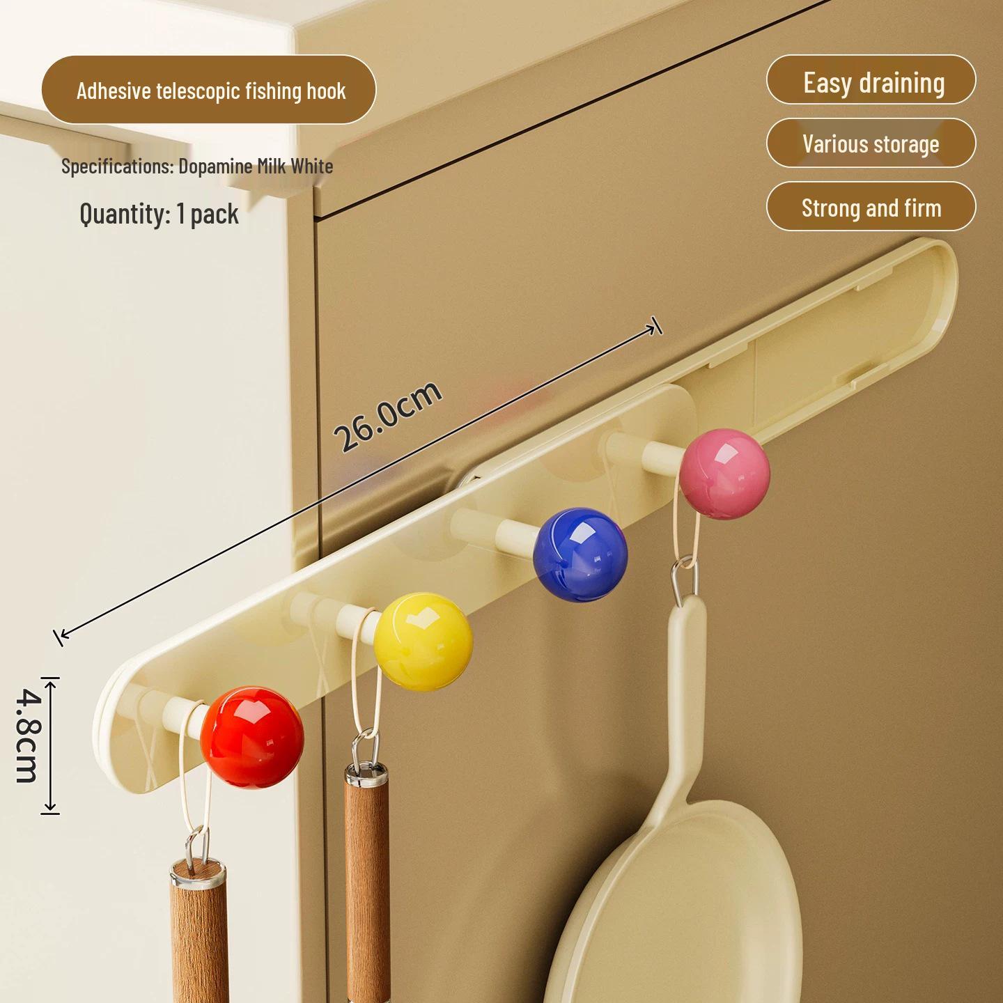 

Retractable Door Hook and Key Hanger for Kitchen Storage