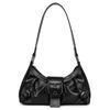 Vintage Y2K Buckle Shoulder Bag Retro Distressed Leather Armpit Purse, Casual Streetwear Handbag for Women's Party Dinner Daily