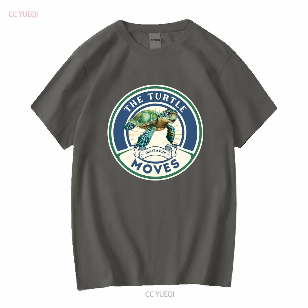 The Turtle Moves Discworld Inspired T Shirt with Terry Pratchett Fan Fantasy Novel Long or Short Sleeves Vintage Washed
