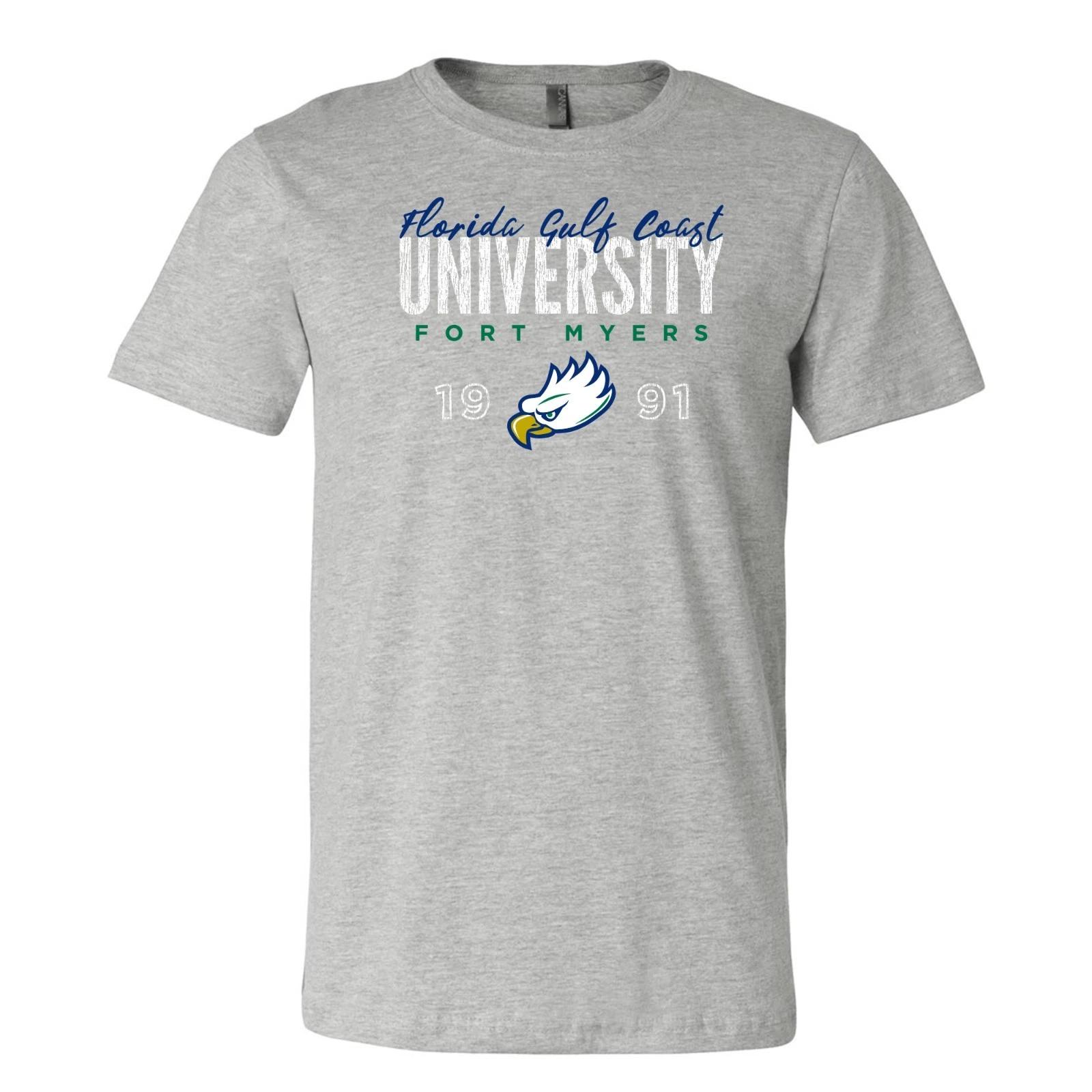 FGCU Eagles Dist Block Script Logo T-Shirt - Athletic Heather L