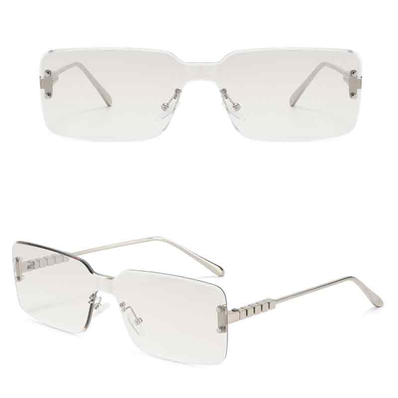 Metal Square Frameless Sunglasses For Men Women Outdoor Shades Anti UV Sun Glasses