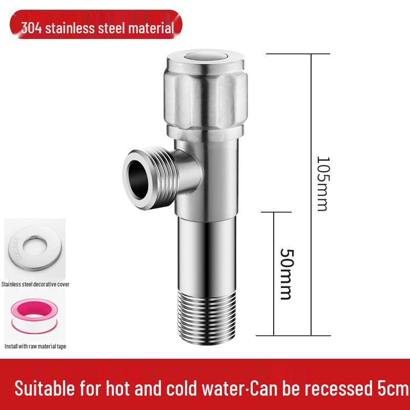 304 Stainless Steel Angle Valve for Hot and Cold Water Heater and Toilet Tap
