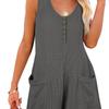 Jumpsuit met knoopjes aan de voorkant en zakken, zomerse, casual, effen, mouwloze jumpsuit