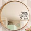You Are Beautiful Mirror Decal Decal Bathroom Decor Inspire Motivational Quote Sticker Fitting Room Bedroom Decoration