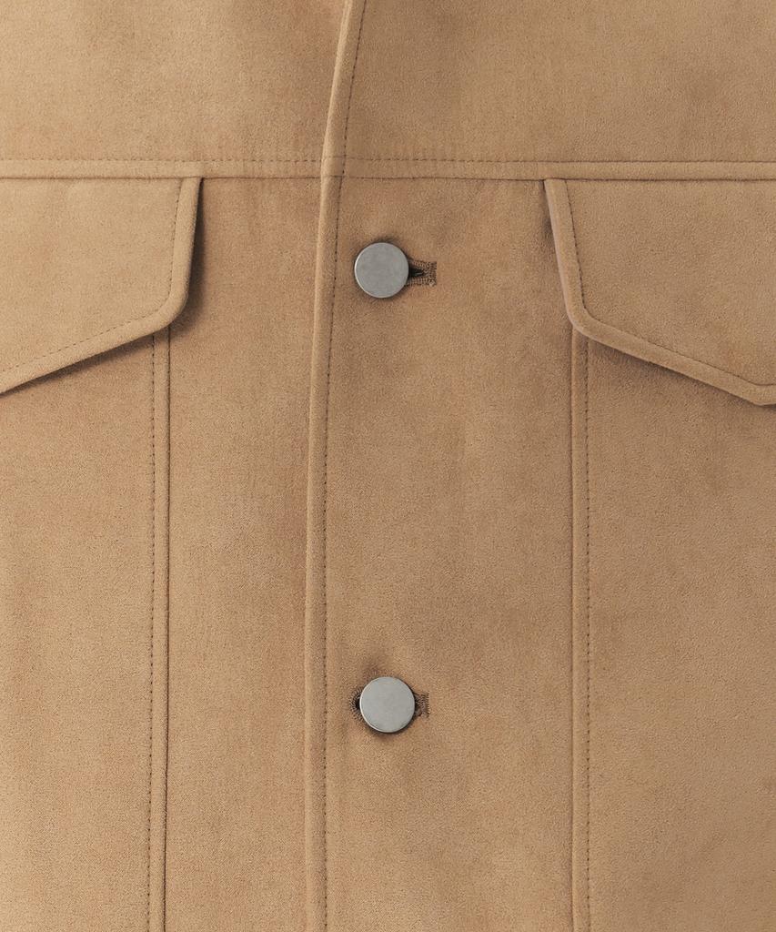 Musinsa Standard Synthetic Suede Minimal Trucker Jacket [Beige]