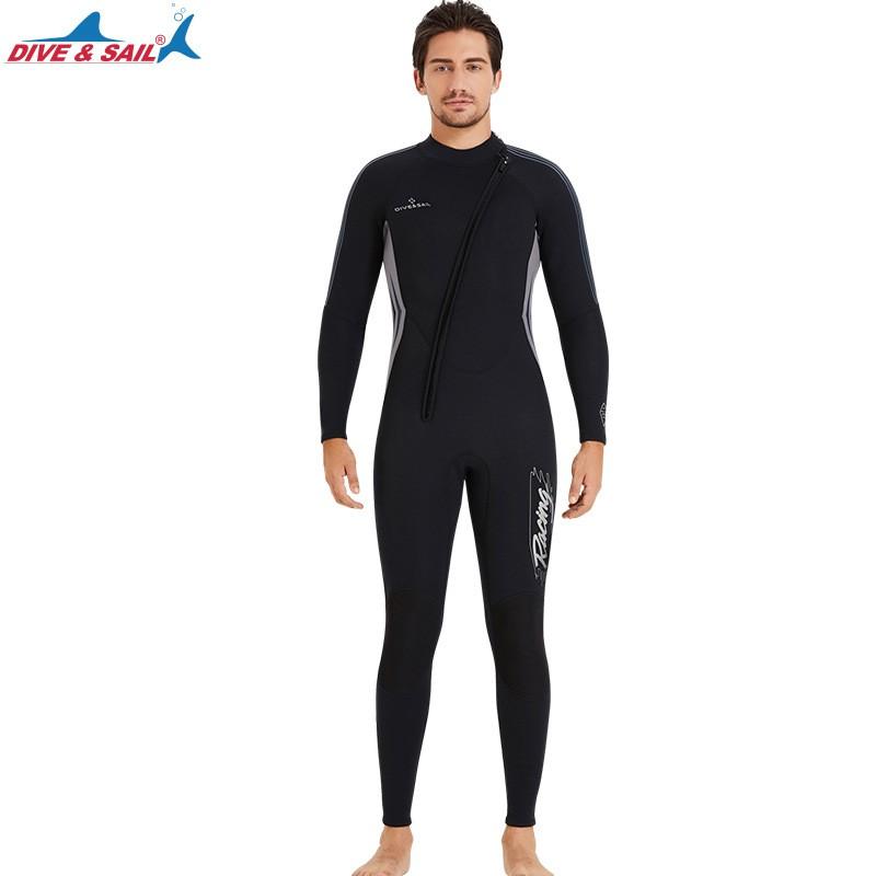 3mm Diving Suit Men's One-piece Thermal Surfing Long-sleeved Cold-proof Snorkeling Swimsuit