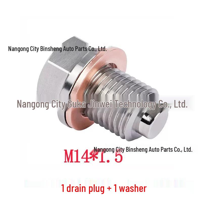 Magnetic Oil Drain Plug M14 x 1.5 for Honda, Ford, Hyundai, Mazda - Strong Magnetic Oil Pan Bolt