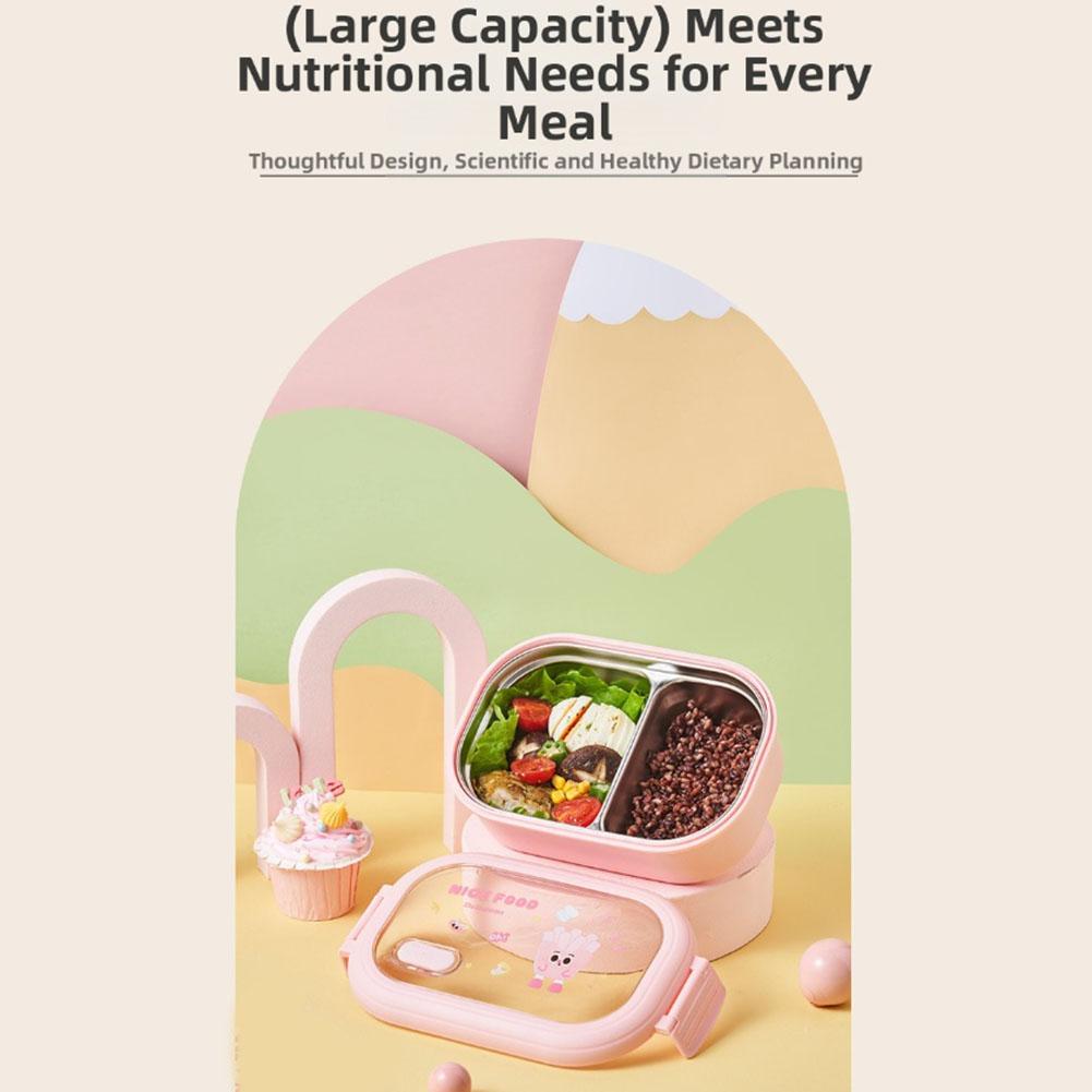 Leak Proof Stainless Steel Lunch Box Featuring Thermal Insulation and Removable Dividers for Portion Control Food Containers