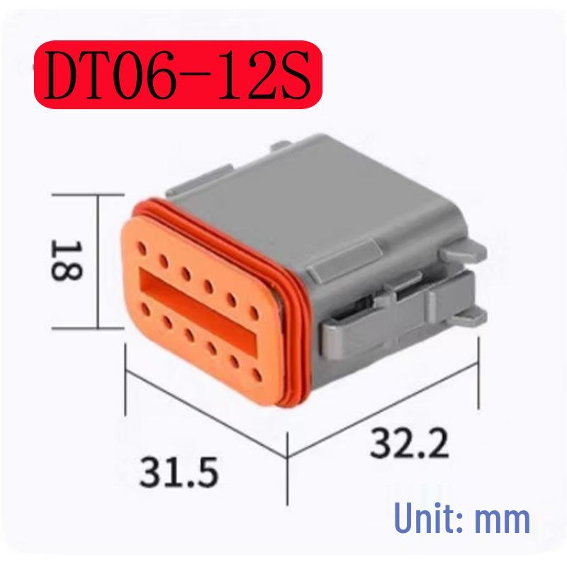 DT Series 2-12 Pin Waterproof Auto Connector (Deutsch Type) with Crimped Terminals