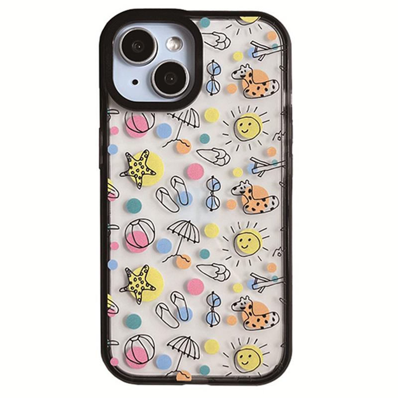 

For iPhone 15 Wholesale Phone Case Colorful Pattern Shockproof Hard Acrylic Cover Swimming Pool